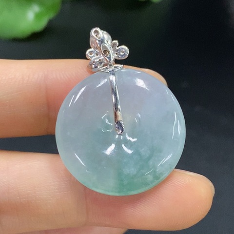 古玩玉器18K金鑲嵌翡翠平安扣(6.58g)拍賣，當前價格2999元