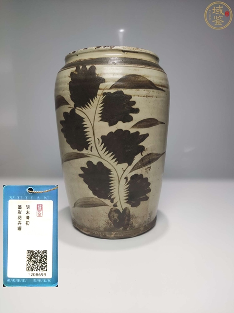 古玩陶瓷明晚期·墨彩花卉罐【有保真卡】拍賣，當前價格688元