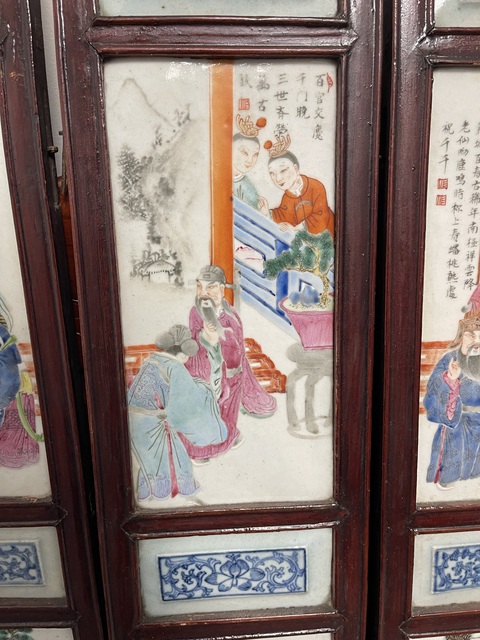 古玩陶瓷清代中期粉彩人物故事紋插屏拍賣,當(dāng)前價(jià)格88888元