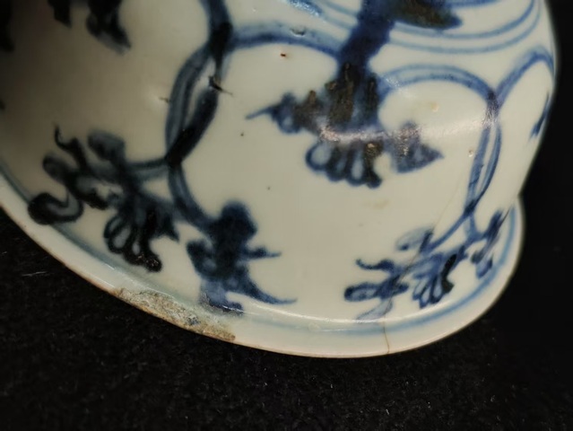 古玩陶瓷明空白期青花十字杵紋墩式碗拍賣,當(dāng)前價(jià)格6789元