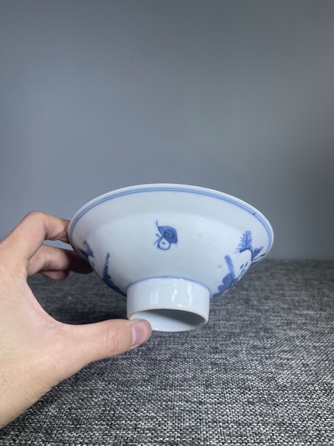 古玩陶瓷清晚期.青花三星高照圖高足碗拍賣,當前價格0元