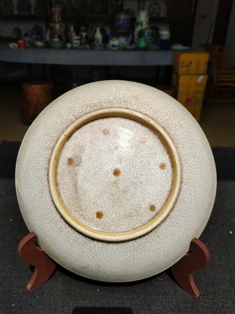 古玩陶瓷(全品)清三代乾隆7星哥釉超大盤直徑:26.8厘米拍賣,當前價格2900元