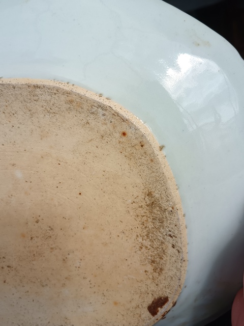 古玩陶瓷（全品）清三代乾隆青花山水庭臺超大盤長38cm，寬31cm拍賣，當前價格3988元