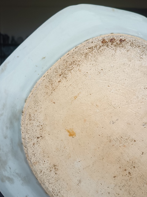 古玩陶瓷（全品）清三代乾隆青花山水庭臺超大盤長38cm，寬31cm拍賣，當前價格3988元