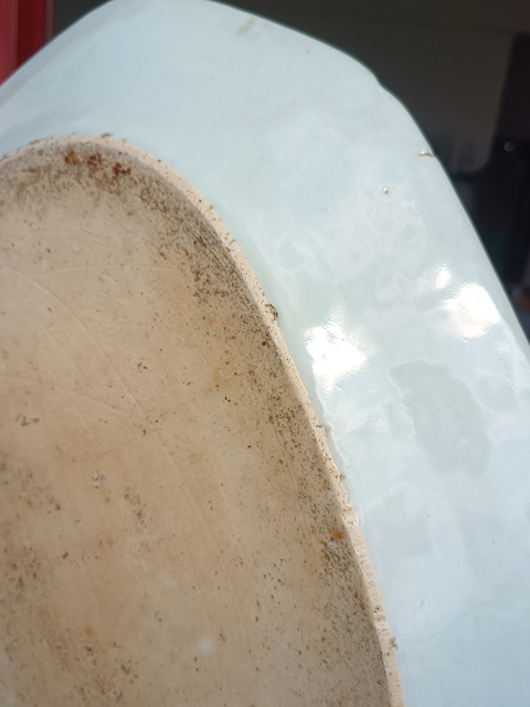 古玩陶瓷（全品）清三代乾隆青花山水庭臺超大盤長38cm，寬31cm拍賣，當前價格3988元