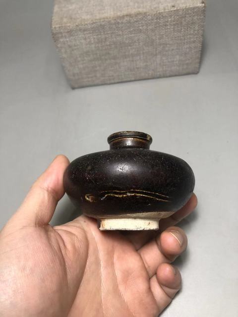 古玩陶瓷宋元，吉州窯黑釉水盂拍賣，當前價格600元