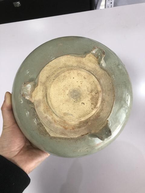 古玩陶瓷明，龍泉窯青釉獸足爐拍賣，當前價格4000元