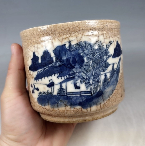 古玩陶瓷【收藏級(jí)精品】清晚期 哥釉青花山水筒式爐【路份高,收藏價(jià)值好】【有比較高的收藏價(jià)值】拍賣,當(dāng)前價(jià)格0元