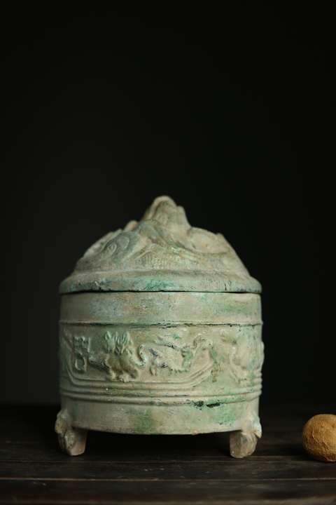 古玩陶瓷漢綠釉博山奩拍賣(mài),當(dāng)前價(jià)格9600元