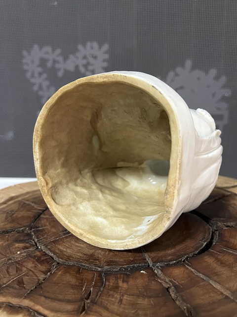 古玩陶瓷白釉布袋和尚像真品鑒賞圖