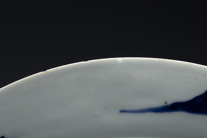 古玩陶瓷清康熙·青花狩獵圖折沿盤一對真品鑒賞圖