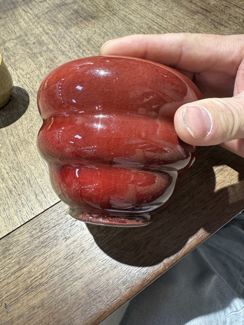 古玩陶瓷窯變紅釉罐真品鑒賞圖