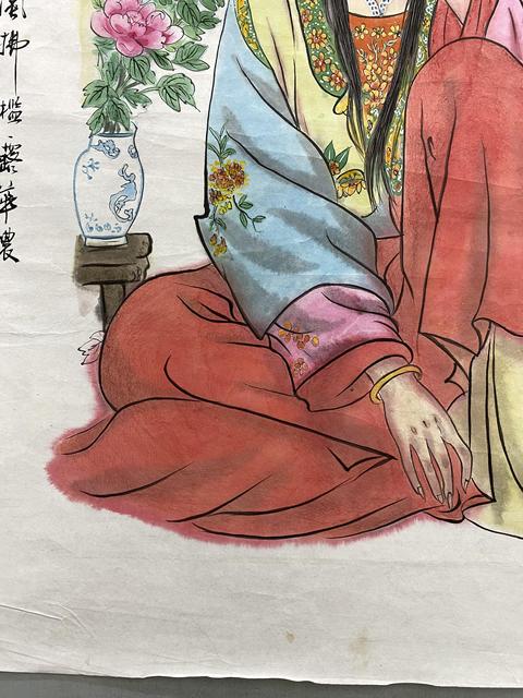 古玩字畫細致精品真跡純手繪名家字畫工筆畫人物四尺斗方國畫墨寶收藏結緣饋贈佳品拍賣,當前價格899元