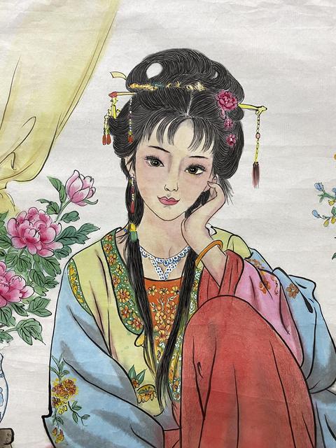 古玩字畫細致精品真跡純手繪名家字畫工筆畫人物四尺斗方國畫墨寶收藏結緣饋贈佳品拍賣,當前價格899元
