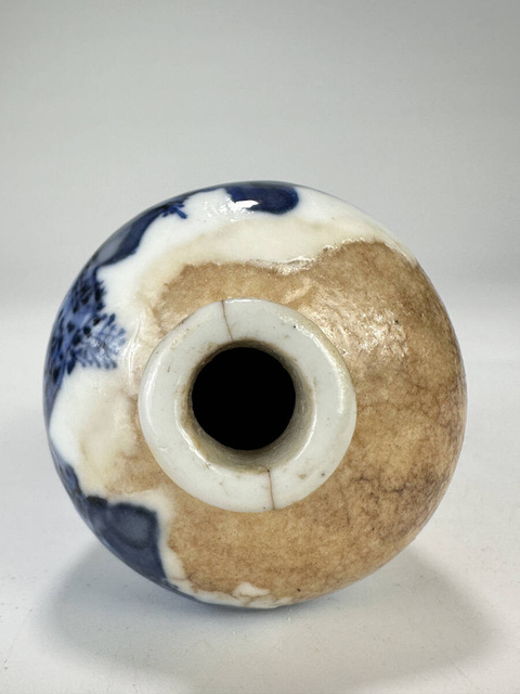 古玩陶瓷哥釉青花山水人物紋鼻煙壺拍賣(mài),當(dāng)前價(jià)格5500元