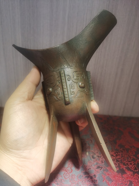 古玩銅器爵杯拍賣，當(dāng)前價格12000元