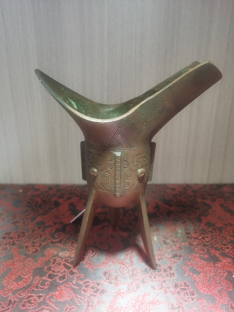 古玩銅器爵杯拍賣，當(dāng)前價格12000元