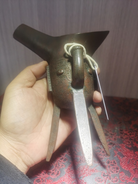 古玩銅器爵杯拍賣，當(dāng)前價格12000元