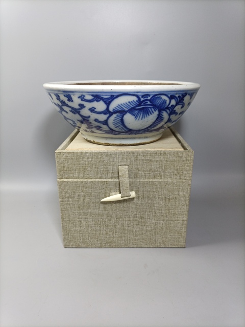 古玩陶瓷清青花纏枝蓮紋藥碾拍賣，當(dāng)前價(jià)格1200元