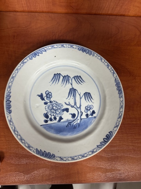 古玩陶瓷花卉紋青花盤拍賣,當前價格8800元