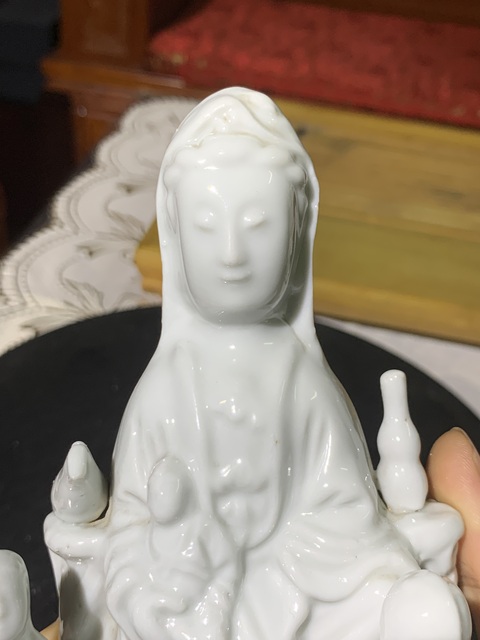古玩陶瓷清代白瓷觀音菩薩造像拍賣，當前價格2500元
