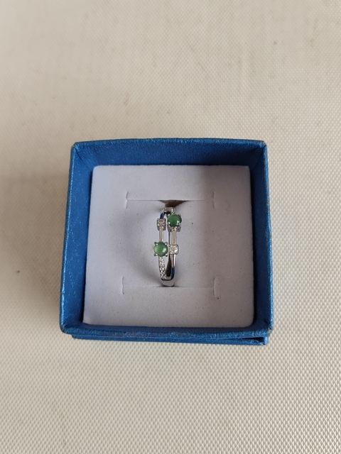 古玩玉器天然翡翠鑲嵌戒指拍賣,當前價格298元