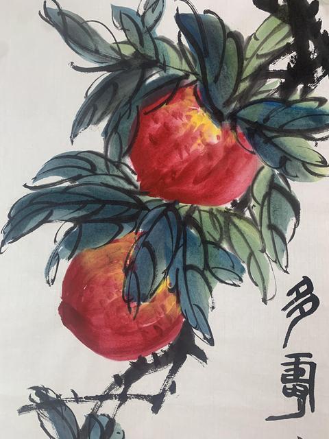 古玩字畫白石孫女齊慧娟 多壽圖拍賣,當(dāng)前價格350元