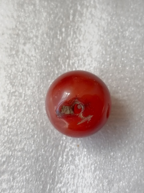 古玩玉器限時特價天然紅瑪瑙珠一顆拍賣，當前價格133元