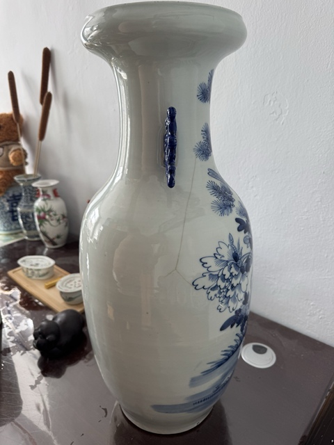古玩陶瓷青花歡天喜地圖洗口瓶拍賣,當前價格12000元