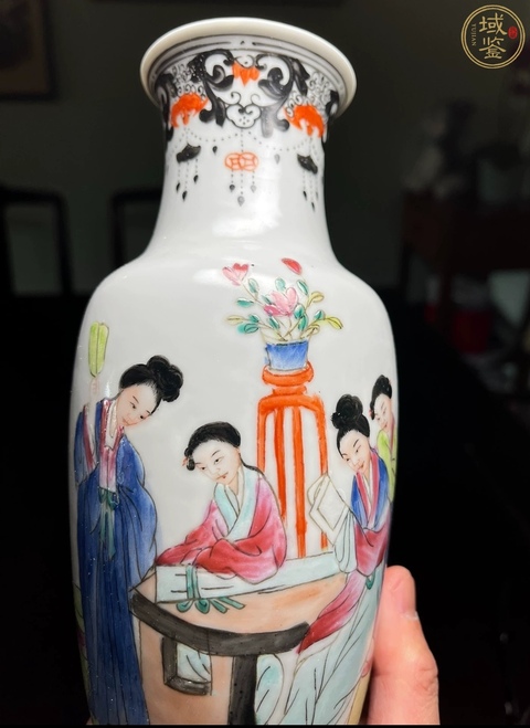 古玩陶瓷粉彩仕女人物觀音瓶拍賣，當前價格2800元