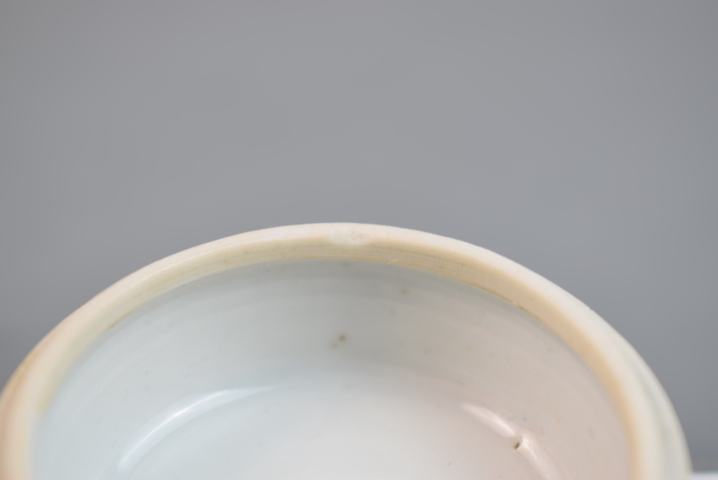 古玩陶瓷清早期青花山水人物紋印泥盒拍賣，當前價格600元