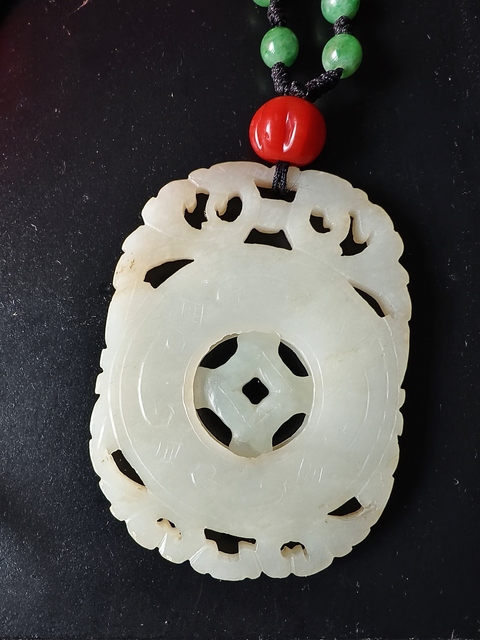 古玩玉器清代白玉雙鳳云紋財源滾滾轉心佩拍賣,當前價格10888元