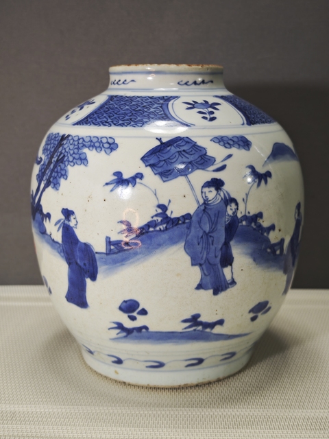 古玩陶瓷兔款五子登科青花罐拍賣，當(dāng)前價格35000元