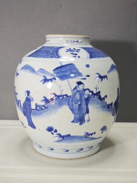 古玩陶瓷兔款五子登科青花罐拍賣，當(dāng)前價格35000元