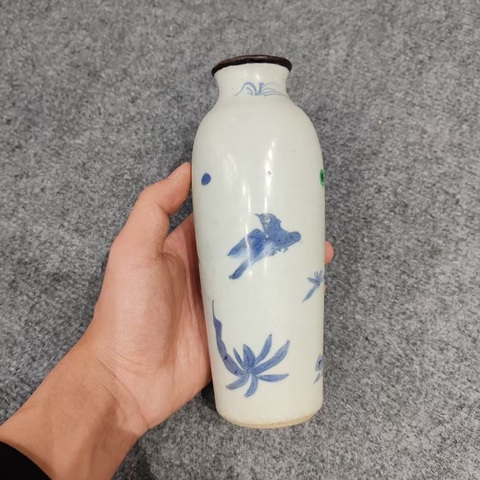 古玩陶瓷青花筒瓶真品鑒賞圖
