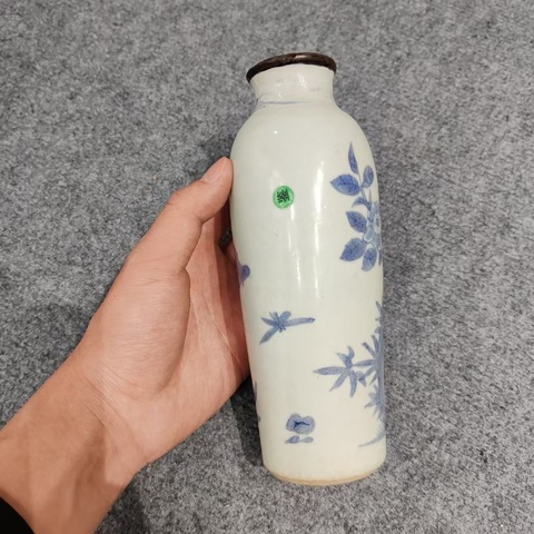 古玩陶瓷青花筒瓶真品鑒賞圖