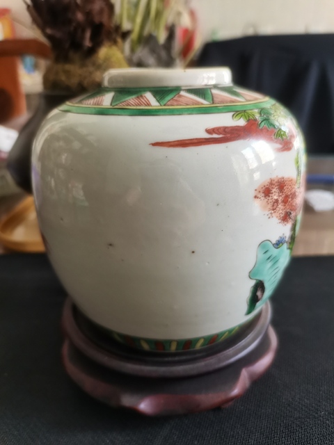 古玩陶瓷晚清民國人物紋五彩罐拍賣,當前價格1500元
