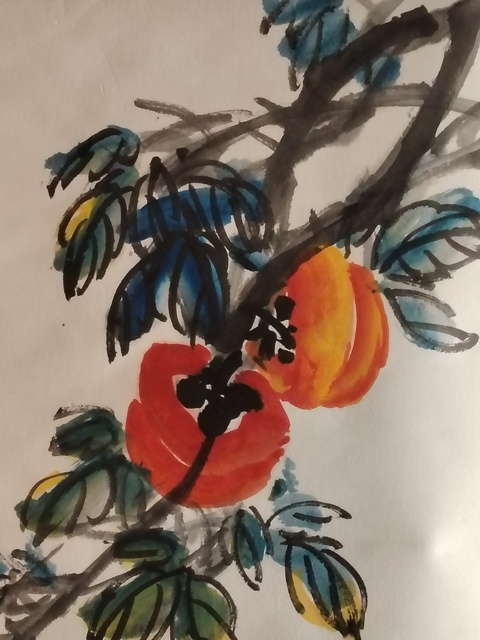 古玩字畫地方作家張瑞康《柿事如意》拍賣，當(dāng)前價(jià)格598元