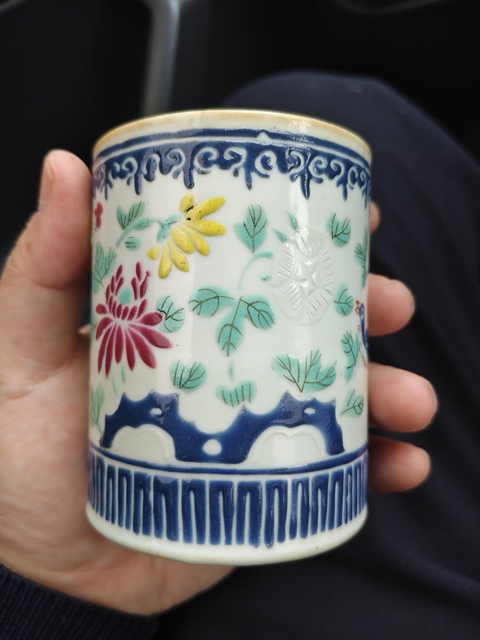 古玩陶瓷乾隆·粉彩花鳥筆筒(馬未都舊藏)拍賣,當前價格35000元