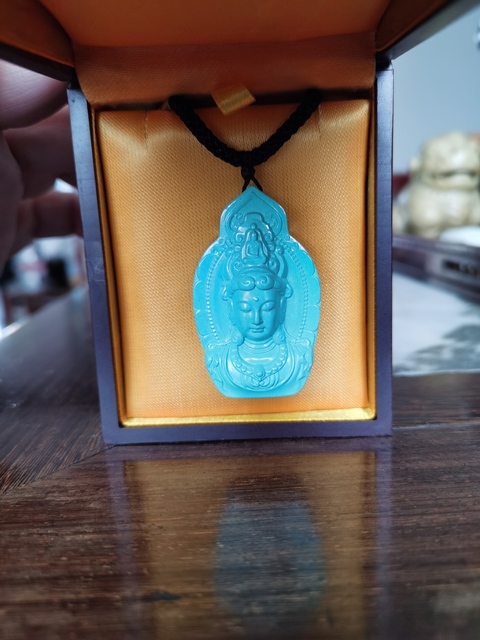 古玩玉器松石觀音拍賣,當前價格16800元