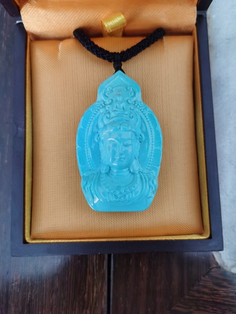古玩玉器松石觀音拍賣,當前價格16800元