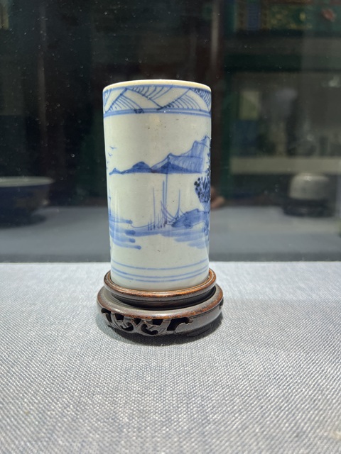 古玩陶瓷青花山水紋筆筒拍賣，當前價格1316元