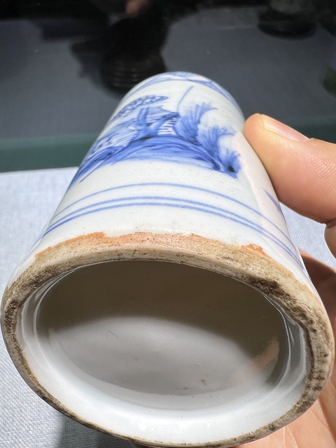 古玩陶瓷青花山水紋筆筒拍賣，當前價格1316元