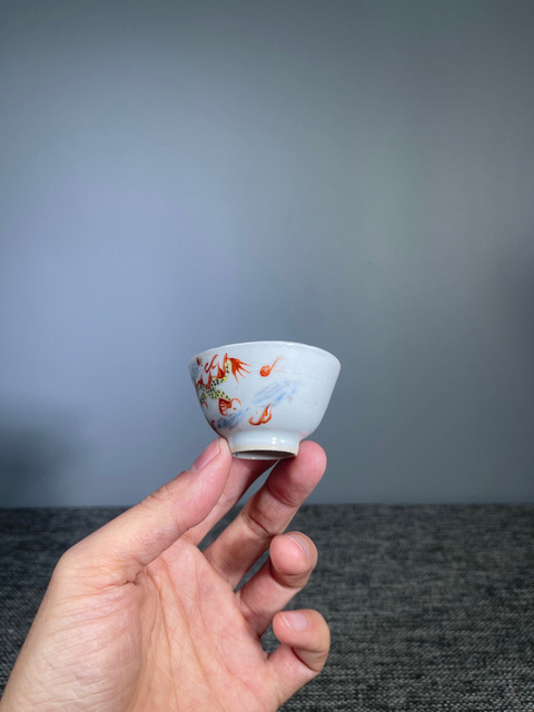 古玩陶瓷清晚期.粉彩龍紋杯拍賣,當前價格399元