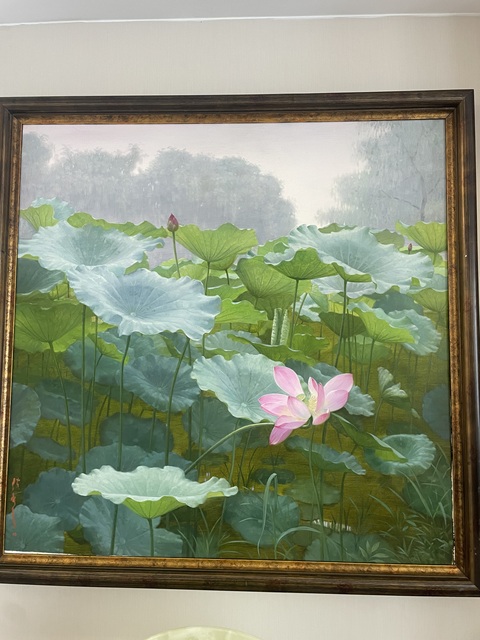 古玩字畫油畫荷花拍賣，當前價格199999元