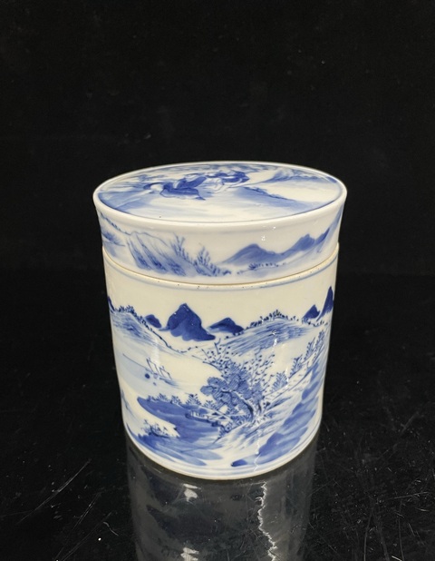 青花山水紋蓋罐拍賣，當(dāng)前價格4888元