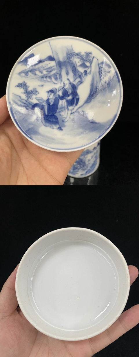 古玩陶瓷青花山水紋蓋罐拍賣，當前價格4888元