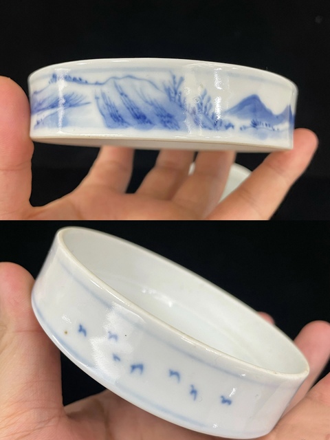 古玩陶瓷青花山水紋蓋罐拍賣，當前價格4888元