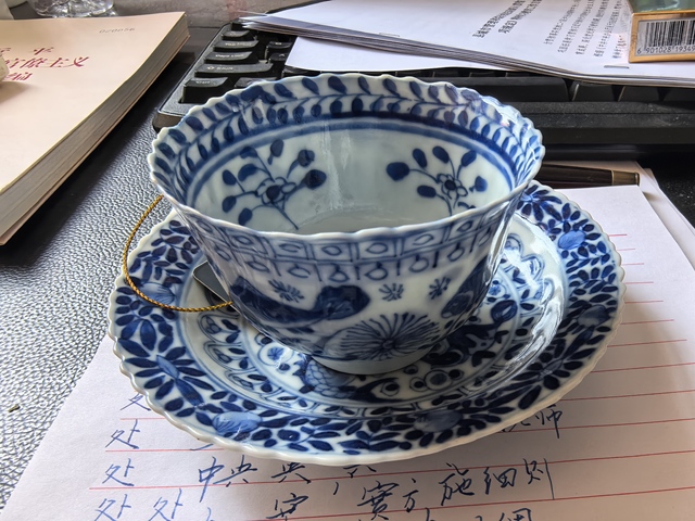 古玩陶瓷青花魚藻紋杯碟拍賣,當前價格2380元