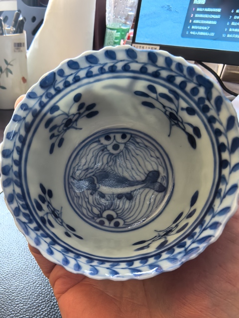古玩陶瓷青花魚藻紋杯碟拍賣,當前價格2380元